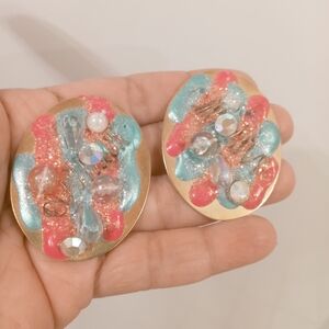 Vintage 1980s Glitter Earrings